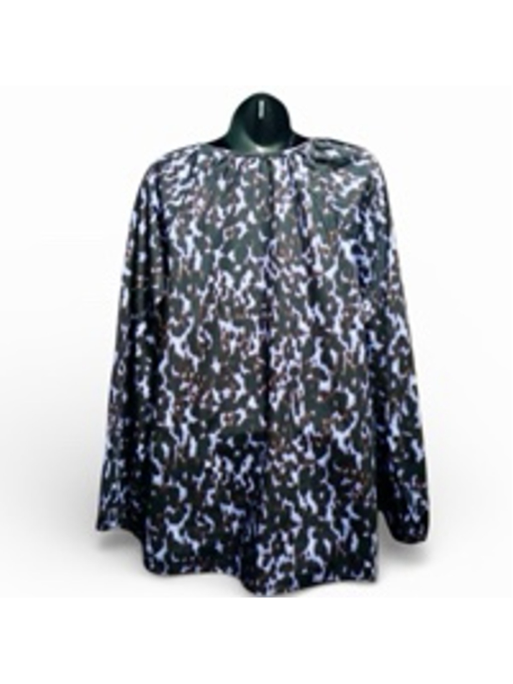 Terra & Sky Women's Purple Leopard Print Blouse 0X (14W) INV466 - Picture 2 of 9